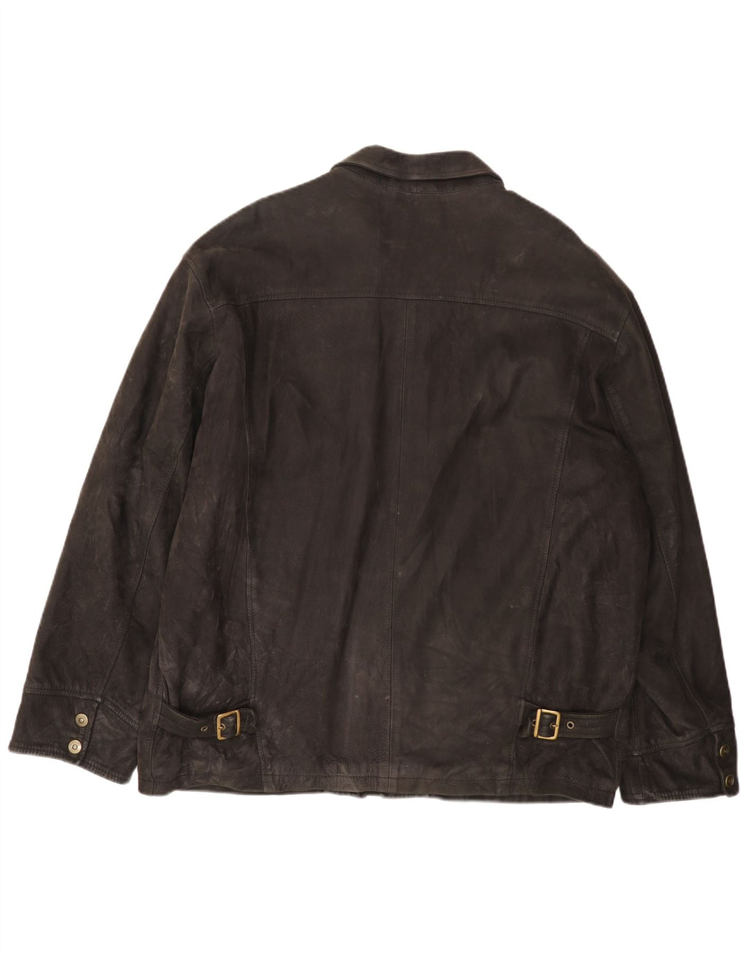 Vintage Mens Leather Jacket IT 52 XL Brown Leather