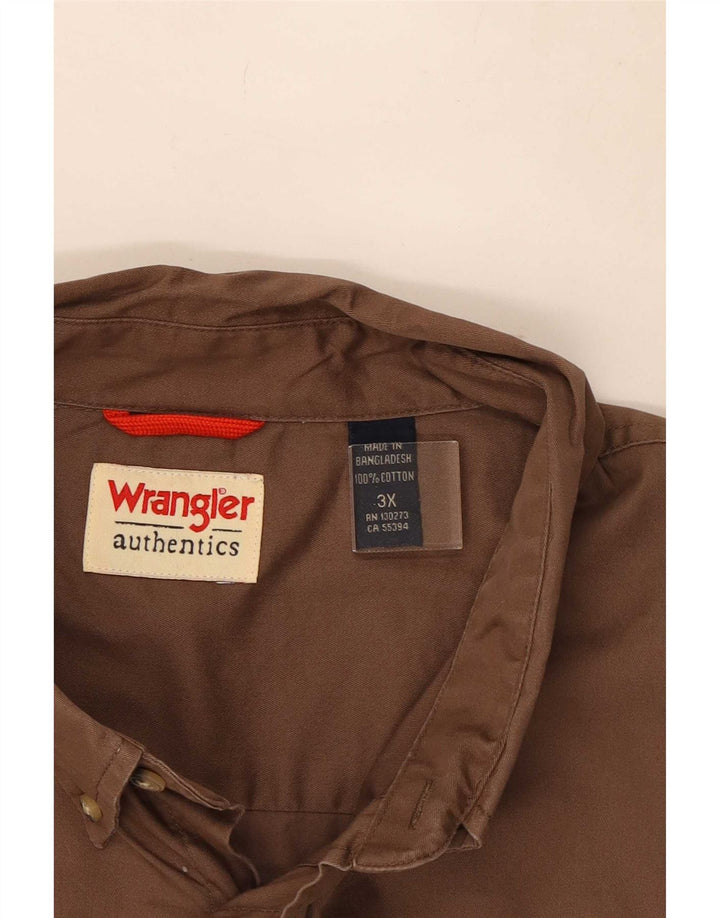 Wrangler Mens Shirt 3XL Brown Cotton