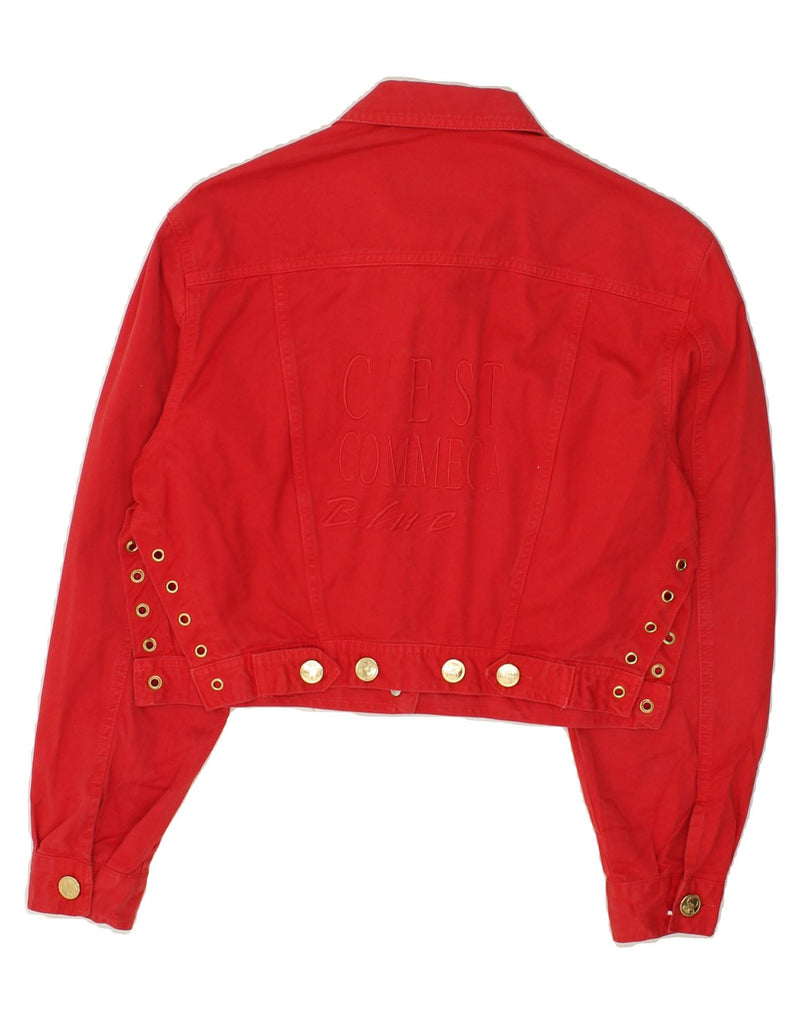 VINTAGE Womens Crop Bomber Jacket EU 42 Large Red Vintage Vintage and Second-Hand Vintage from Messina Hembry 