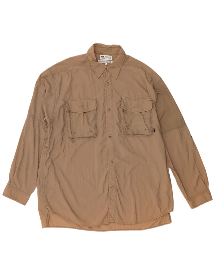 Columbia Mens Shirt XL Beige Nylon