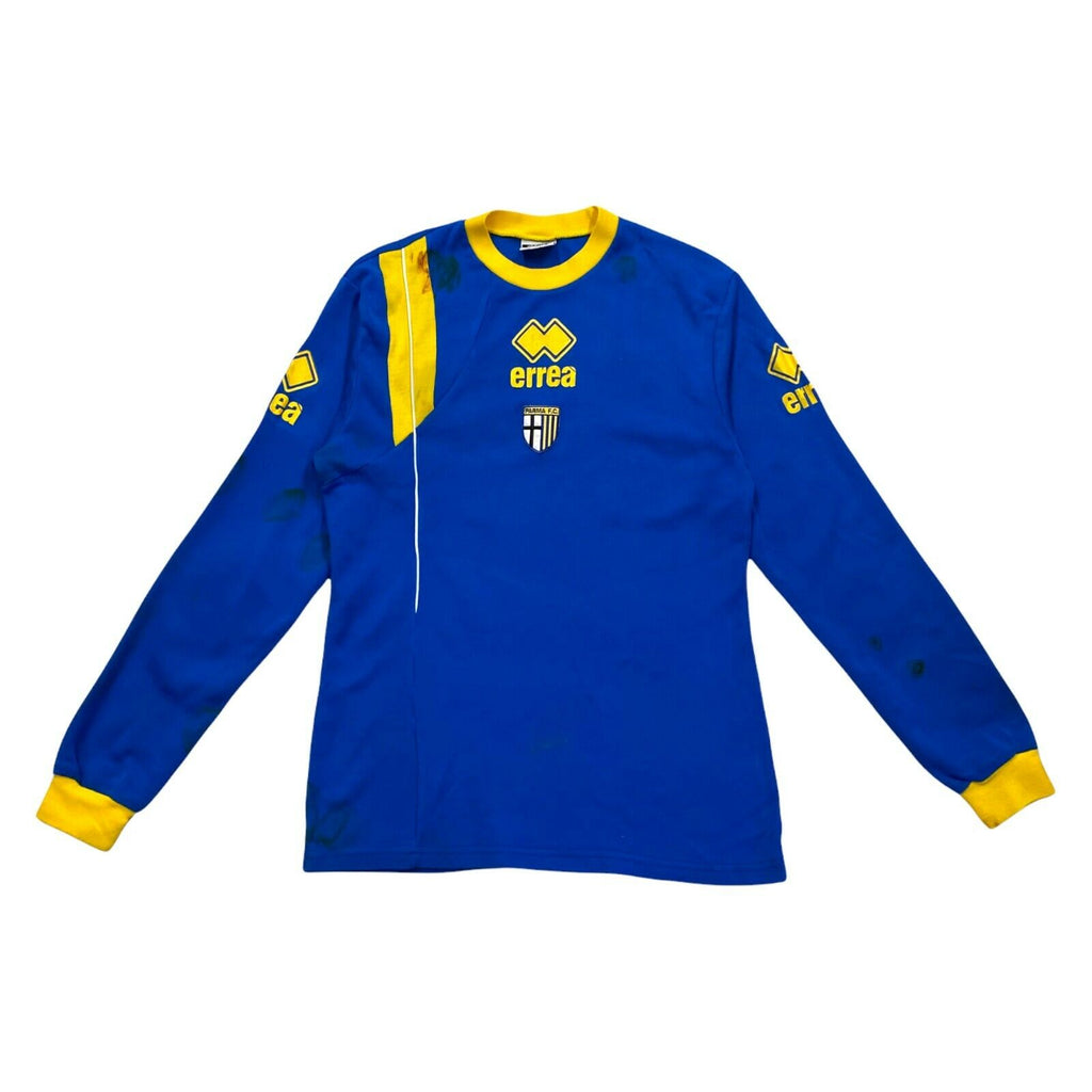 Parma FC Errea Sweatshirt | Vintage Italian Football Sportswear Blue Yellow VTG | Vintage Messina Hembry | Thrift | Second-Hand Messina Hembry | Used Clothing | Messina Hembry 