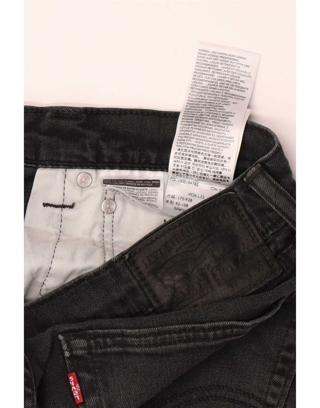 Levi's Mens Slim Jeans W36 L32 Black Cotton