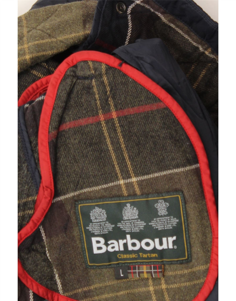 BARBOUR Mens Classic Quilted Jacket UK 40 Large Navy Blue Polyamide Vintage Barbour and Second-Hand Barbour from Messina Hembry 