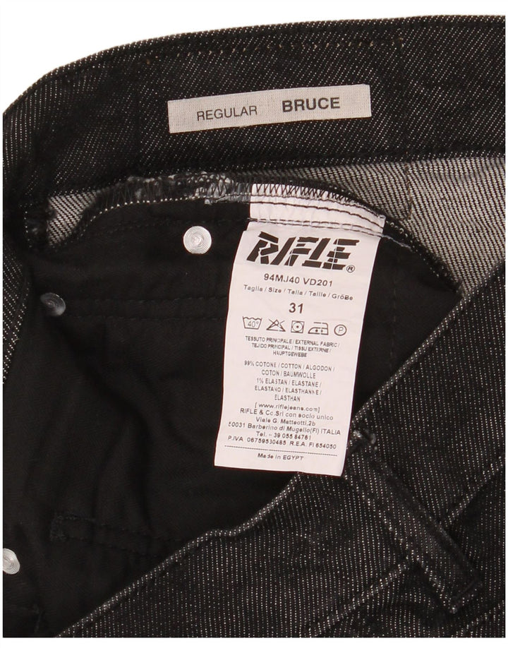 RIFLE Womens Bruce Regular Straight Jeans W31 L32 Black Cotton