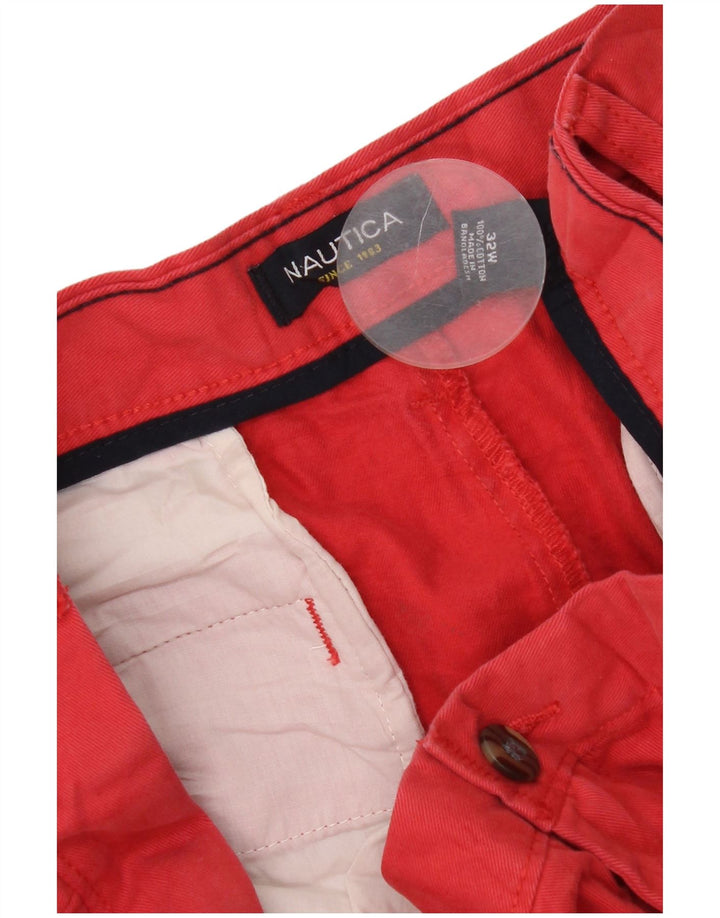 Nautica Mens Chino Shorts W32 Medium Red Cotton