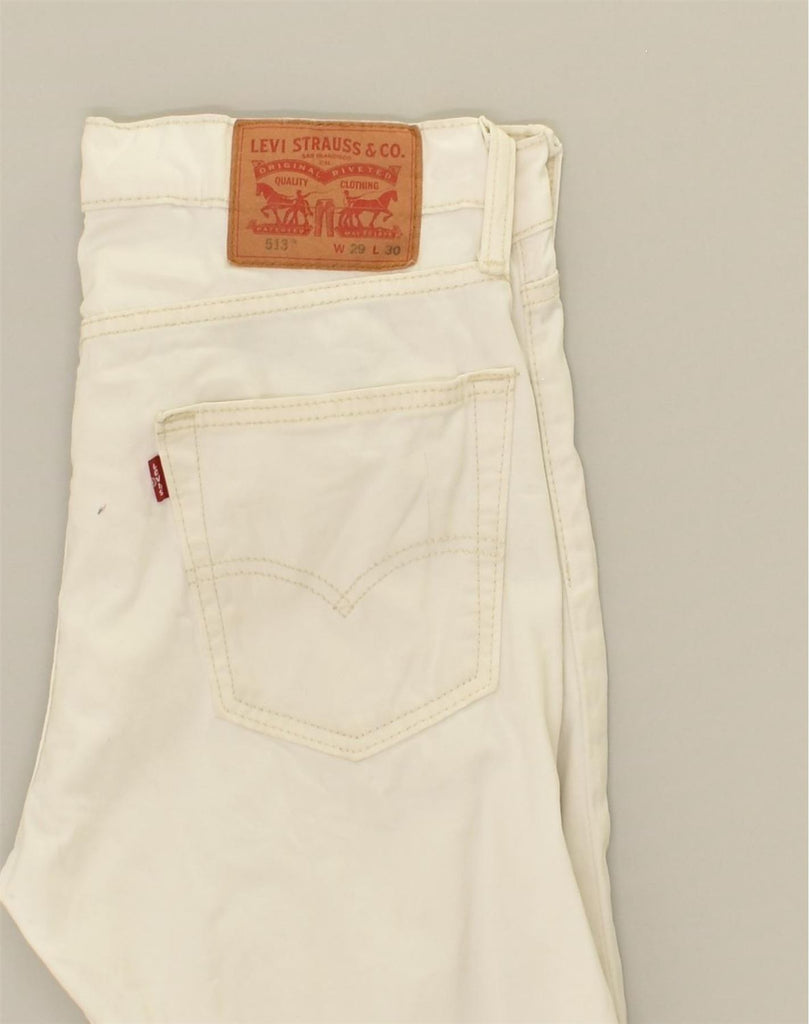 LEVI'S Womens 513 Straight Jeans W29 L30 White Cotton | Vintage Levi's | Thrift | Second-Hand Levi's | Used Clothing | Messina Hembry 