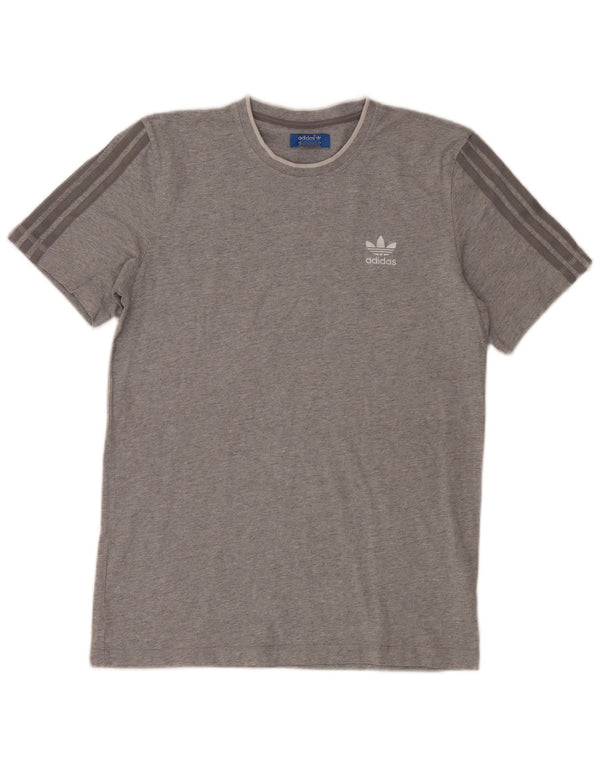 Adidas Mens T-Shirt Top Medium Grey Cotton