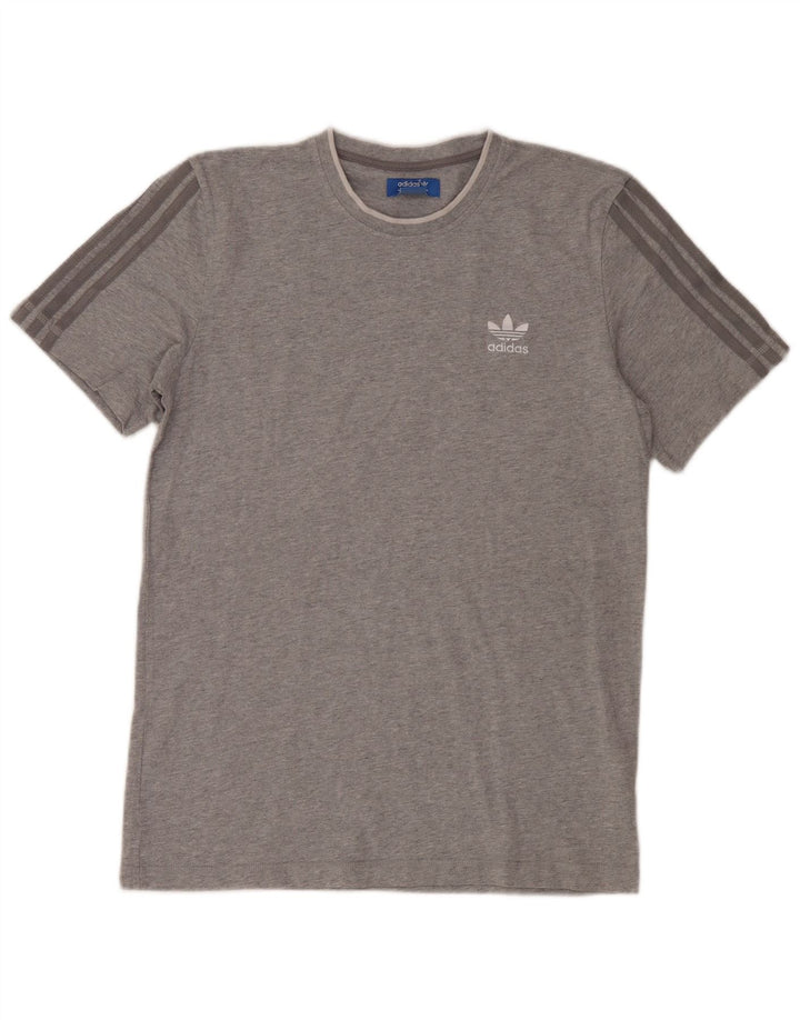 Adidas Mens T-Shirt Top Medium Grey Cotton