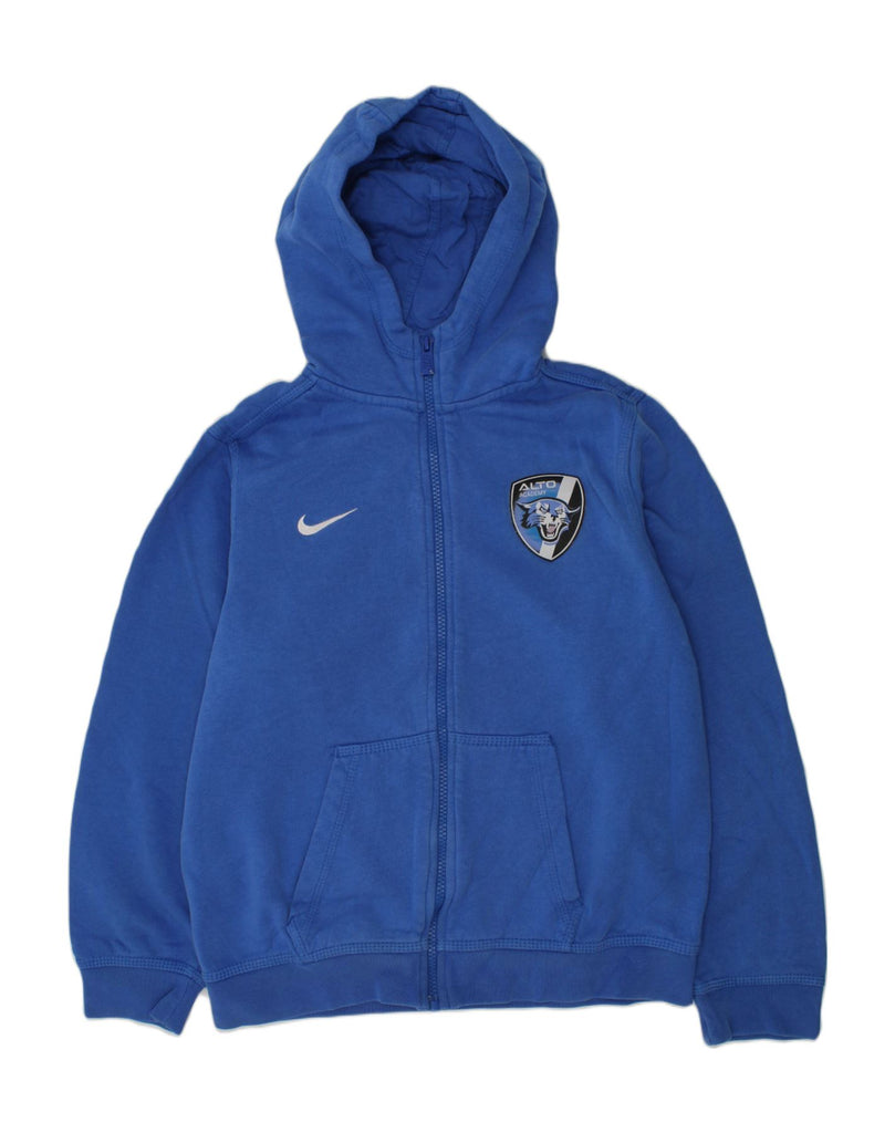 NIKE Boys Zip Hoodie Sweater 12-13 Years Large Blue Cotton | Vintage Nike | Thrift | Second-Hand Nike | Used Clothing | Messina Hembry 