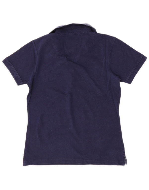 Crew Clothing Womens Polo Shirt UK 12 Medium Navy Blue Cotton