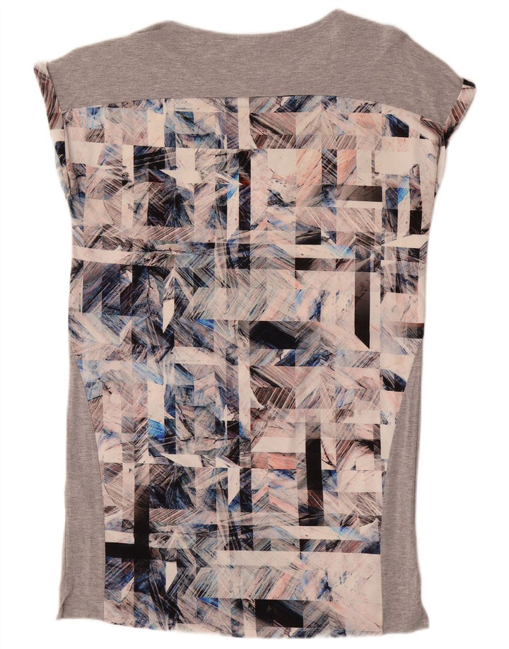 WAREHOUSE Womens Abstract Pattern Oversized Basic Dress UK 10 Small Grey