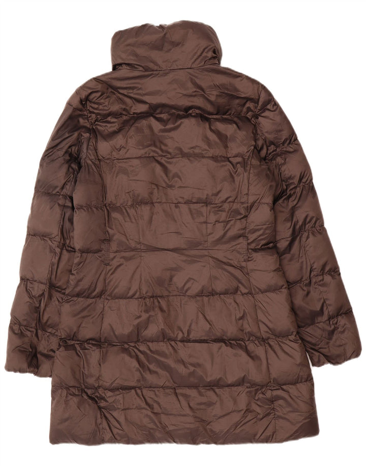 Massimo Dutti Womens Padded Coat UK 14 Medium Brown Polyamide