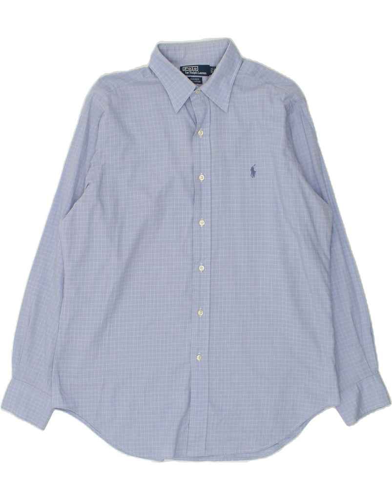 POLO RALPH LAUREN Mens Andrew Shirt Size 16- 34 Large Blue Check Cotton | Vintage Polo Ralph Lauren | Thrift | Second-Hand Polo Ralph Lauren | Used Clothing | Messina Hembry 