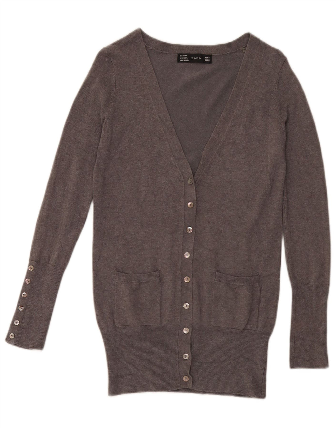 Zara Womens Cardigan Sweater UK 10 Small Grey