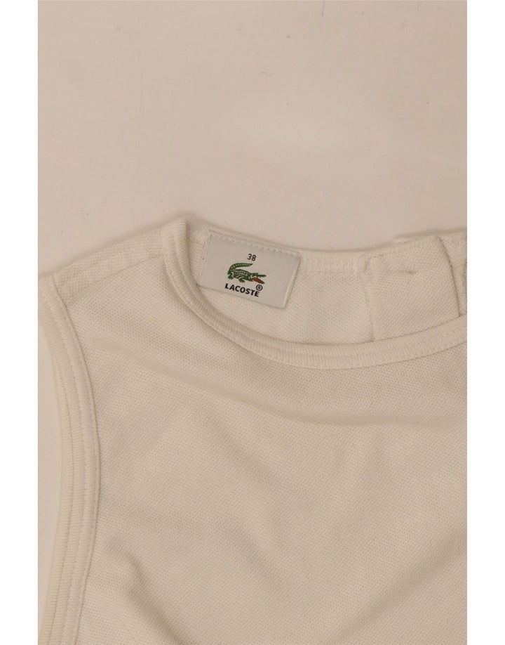 LACOSTE Womens Crop Vest Top Size 38 Medium White Cotton Vintage Lacoste and Second-Hand Lacoste from Messina Hembry 