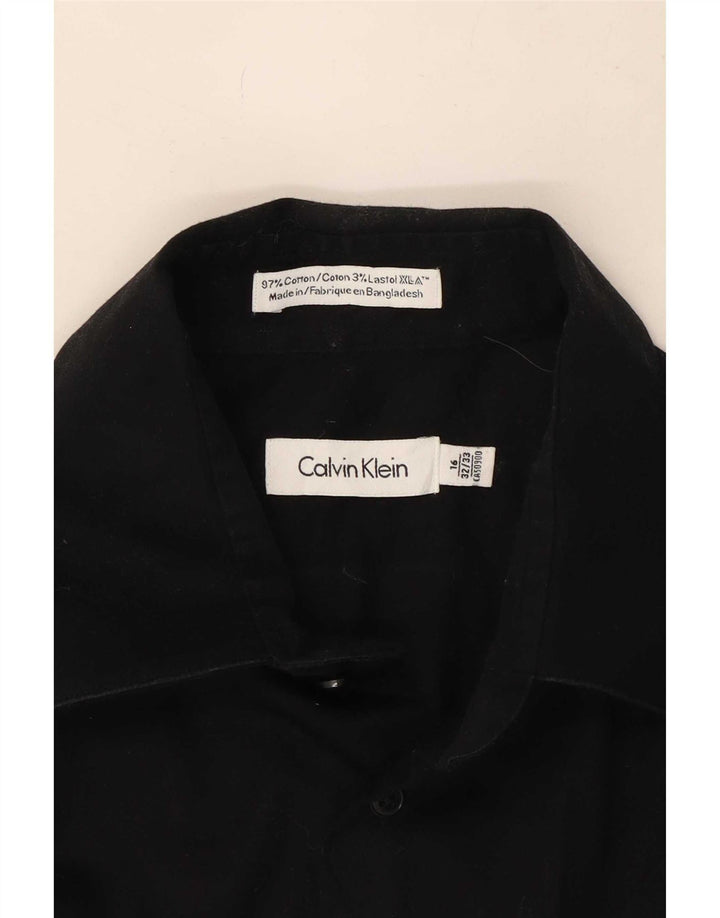 Calvin Klein Mens Shirt Size 16 Large Black Cotton