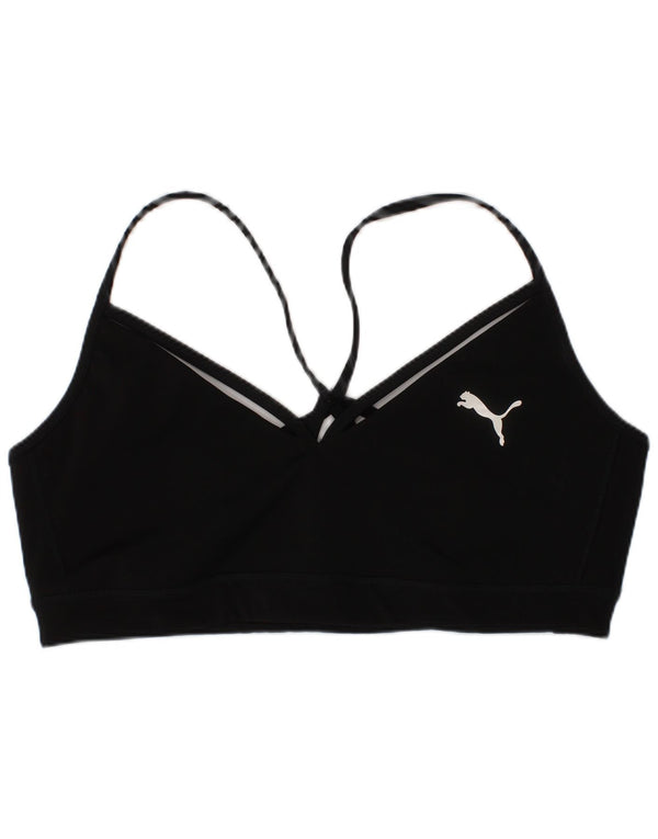 Puma Womens Sport Bra Top Large Black Polyester Sports