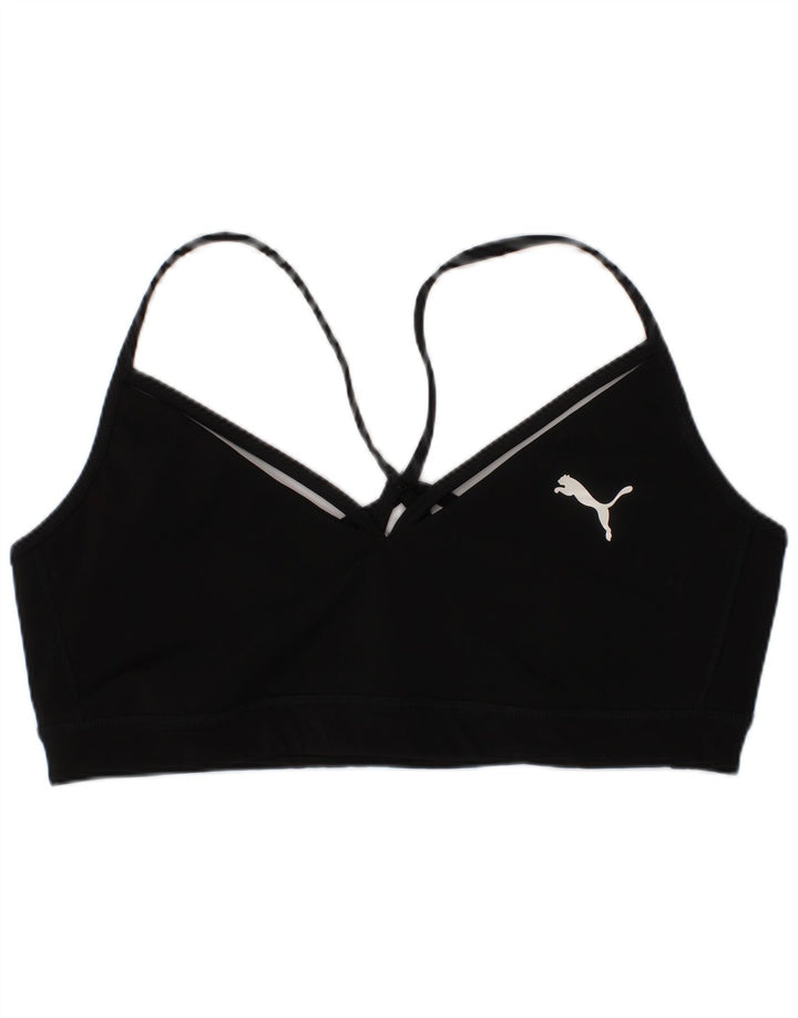 Puma Womens Sport Bra Top Large Black Polyester Sports