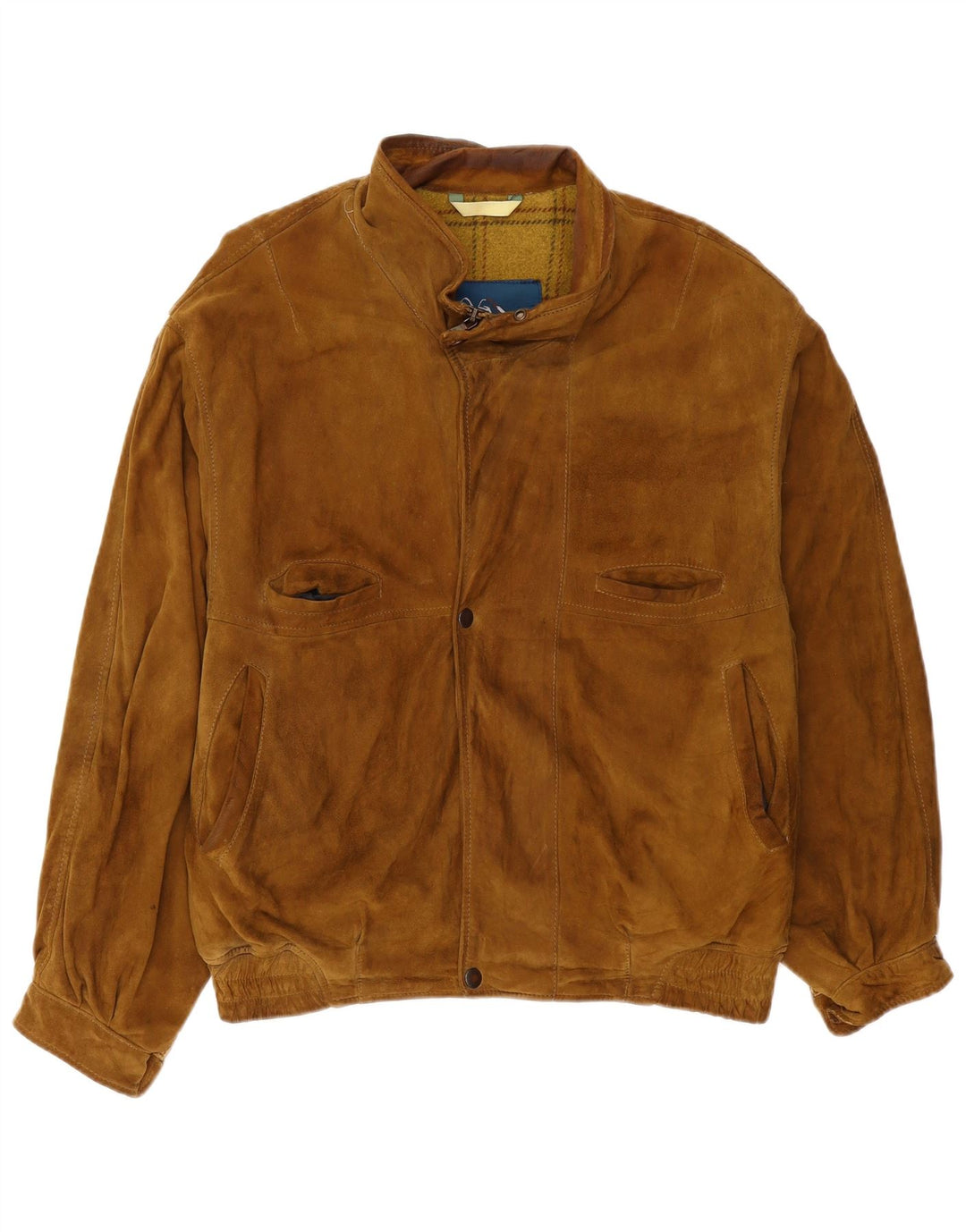 Vintage Mens Suede Bomber Jacket IT 52 XL Beige