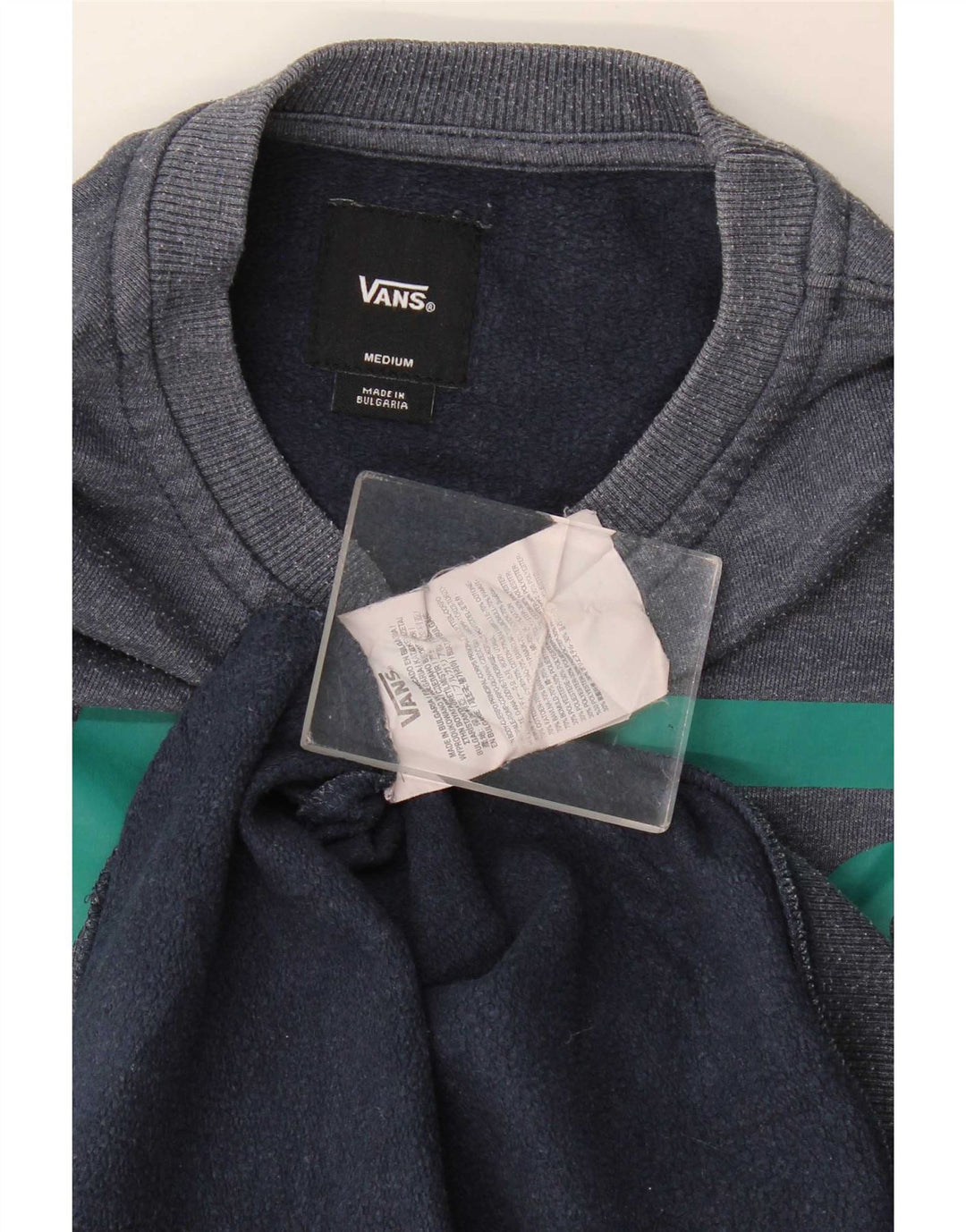 Vans Mens Graphic Sweatshirt Jumper Medium Navy Blue Cotton