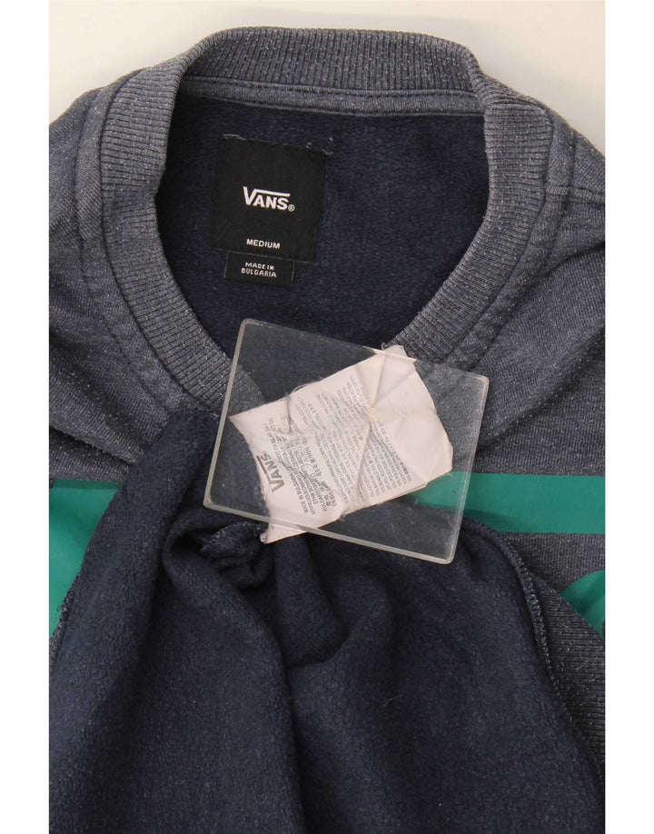 Vans Mens Graphic Sweatshirt Jumper Medium Navy Blue Cotton