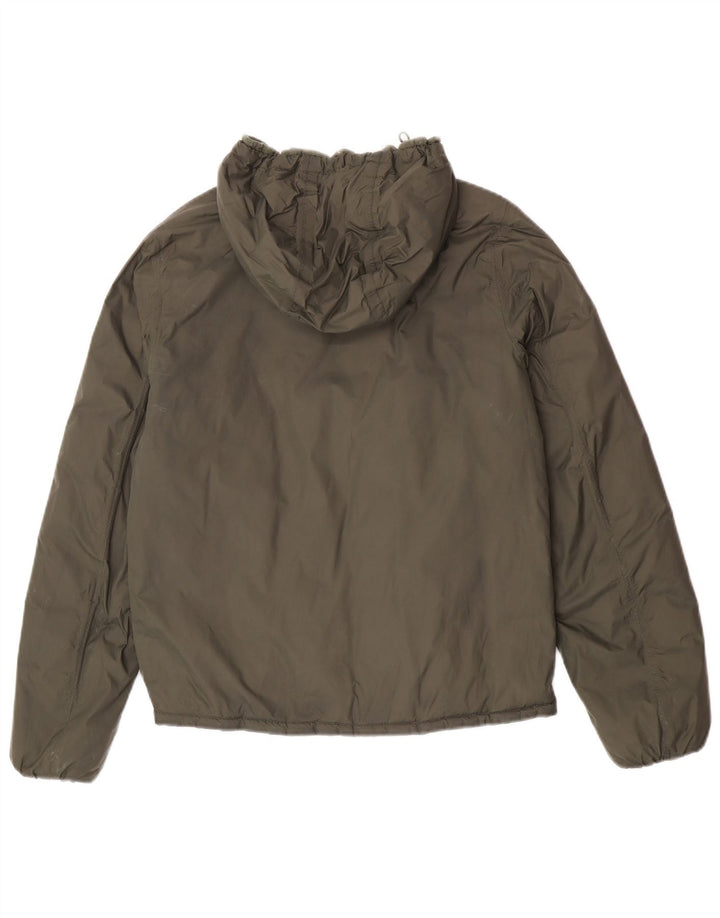 K-Way Mens Hooded Reversible Padded Jacket UK 38 Medium Green Polyamide