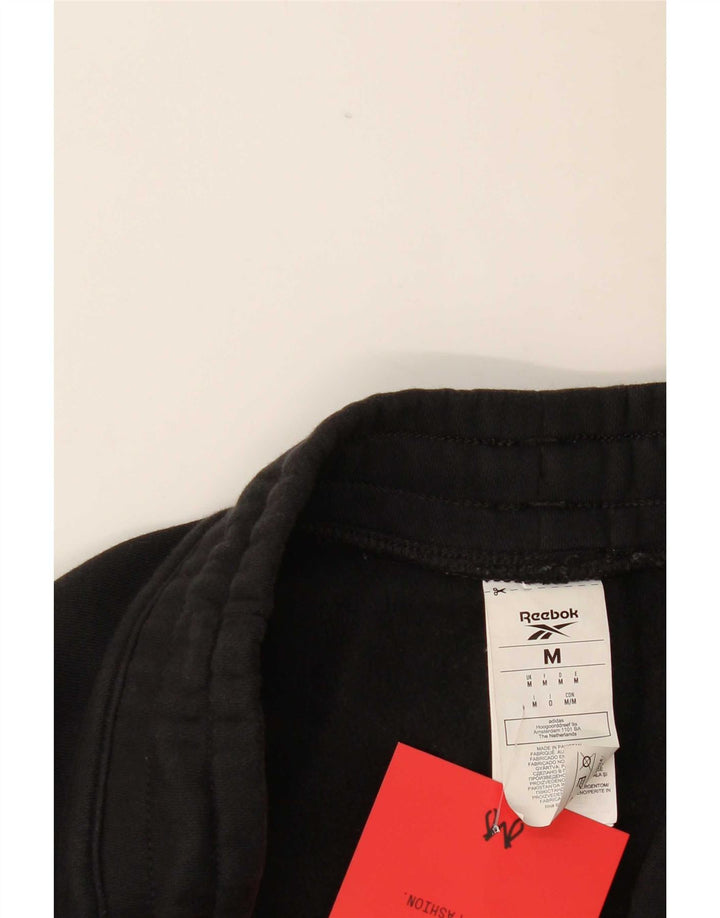 Reebok Mens Graphic Tracksuit Trousers Joggers Medium Black Cotton