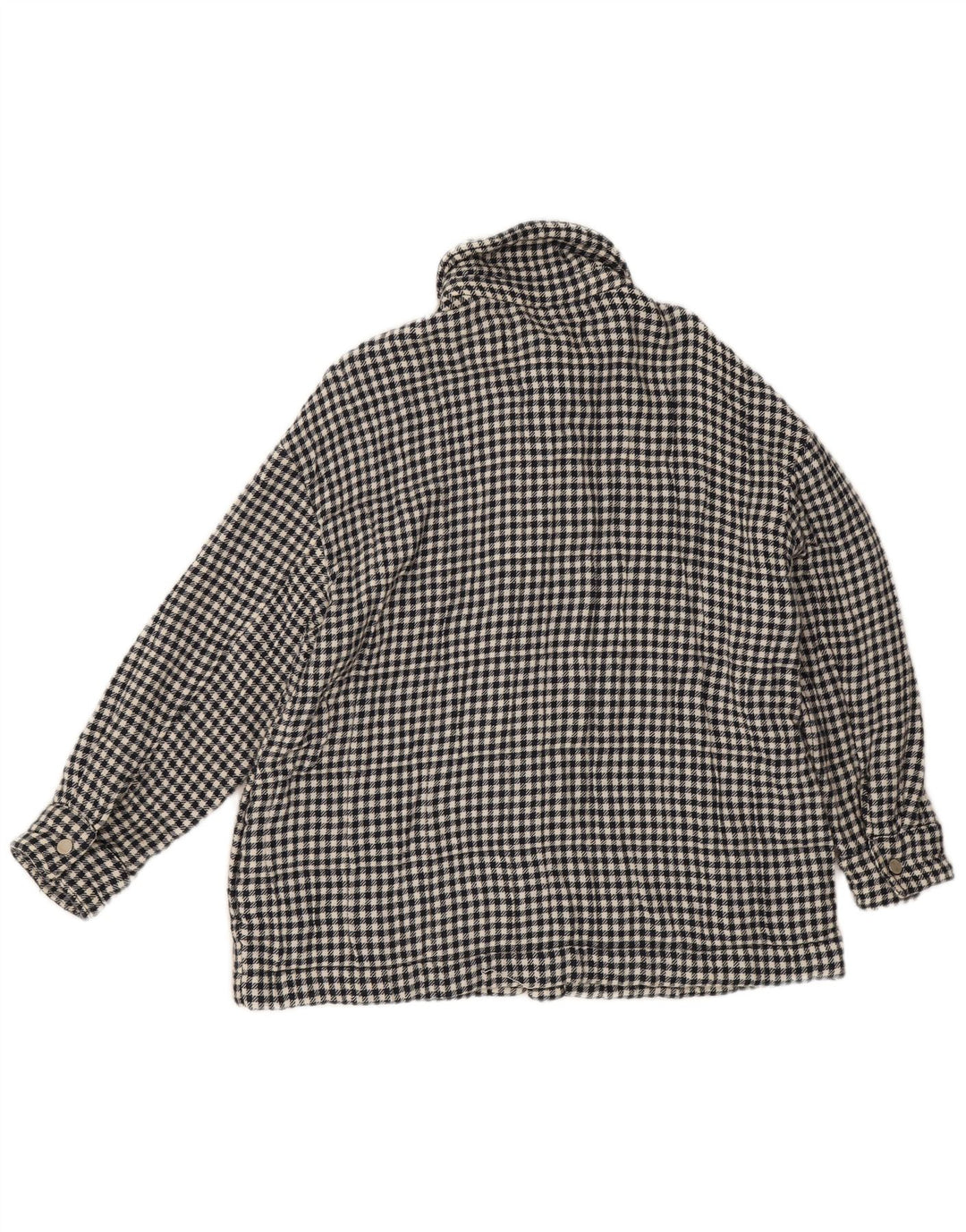 Zara Womens Bomber Jacket UK 14 Medium Black Houndstooth Cotton