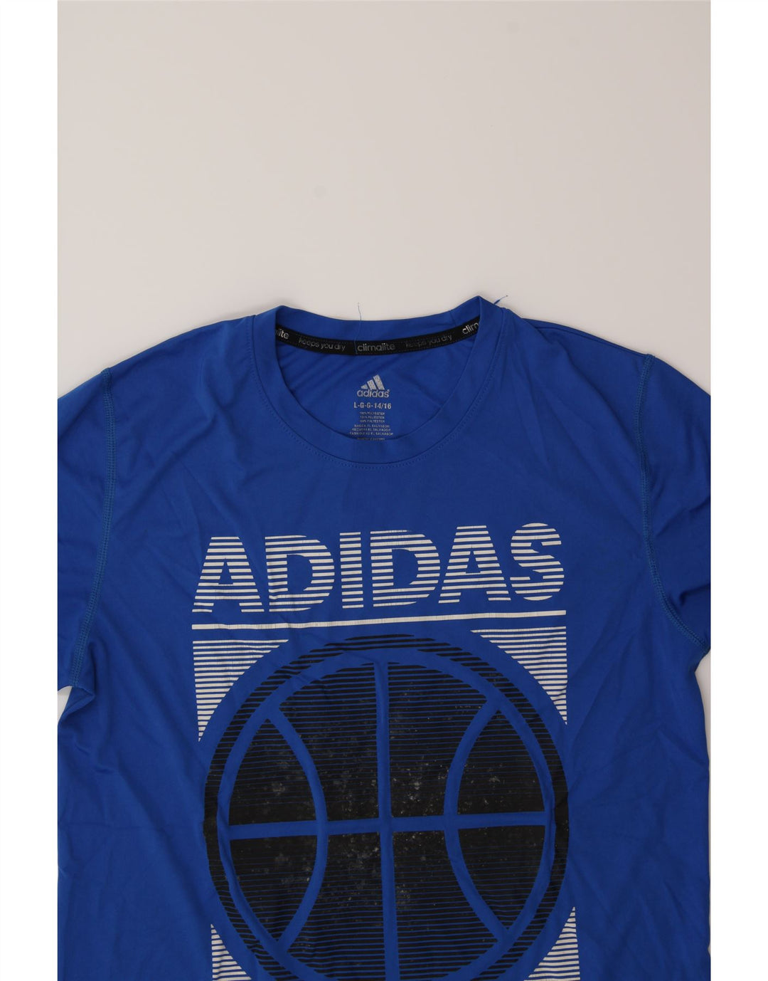 ADIDAS Boys Graphic T-Shirt Top 14-15 Years Large Blue Polyester Vintage Adidas and Second-Hand Adidas from Messina Hembry 
