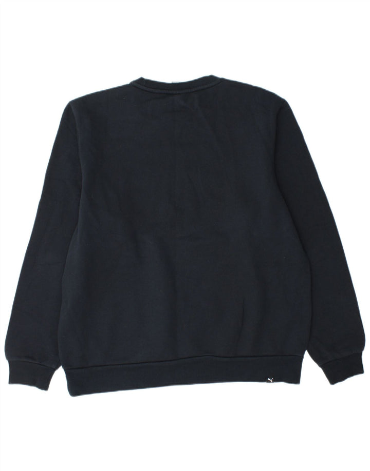 Puma Mens Graphic Sweatshirt Jumper Large Navy Blue Cotton