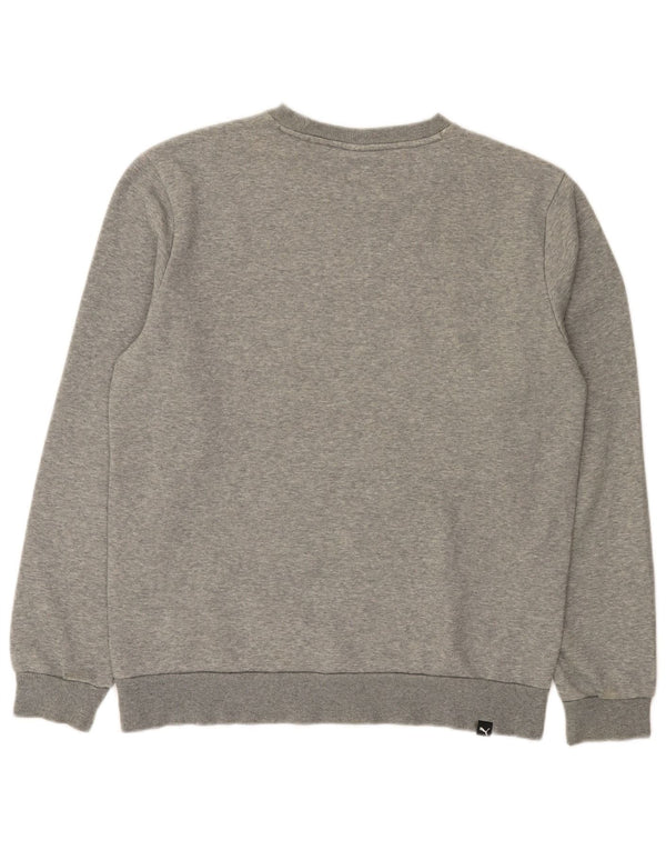Puma Mens Graphic Sweatshirt Jumper Medium Grey Flecked Cotton