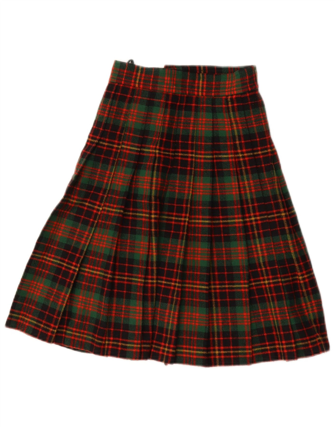 Vintage Womens Wrap Skirt W22 2XS Green Plaid