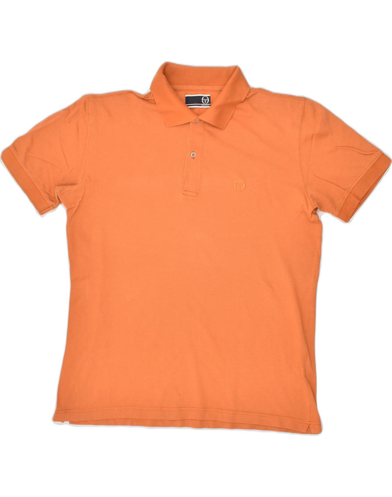 SERGIO TACCHINI Mens Polo Shirt Large Orange Cotton | Vintage Sergio Tacchini | Thrift | Second-Hand Sergio Tacchini | Used Clothing | Messina Hembry 