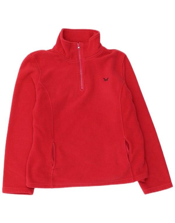 Crew Clothing Womens Zip Neck Fleece Jumper UK 12 Medium Pink Polyester
