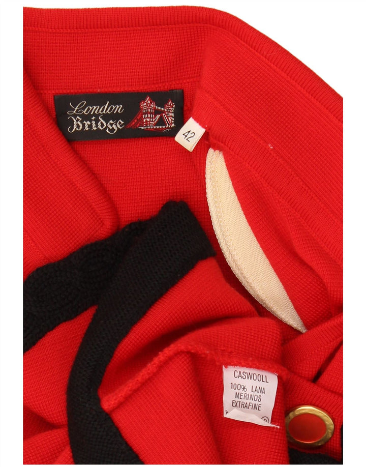 Vintage Womens Double Breasted Blazer Jacket IT 42 Medium Red Colourblock