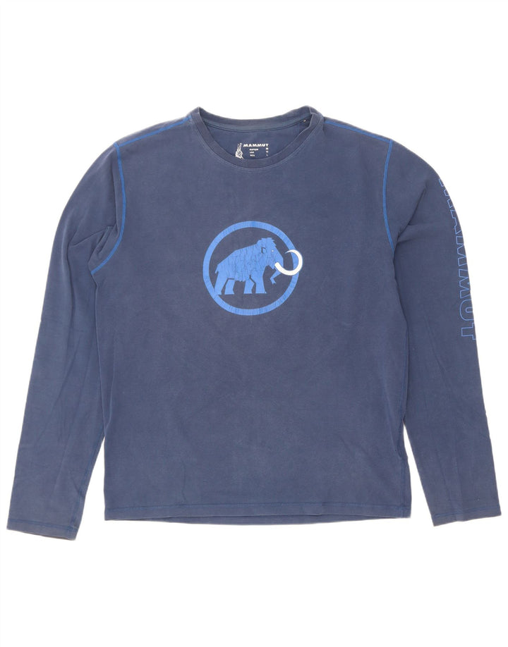 Mammut Mens Graphic Top Long Sleeve Medium Blue Cotton