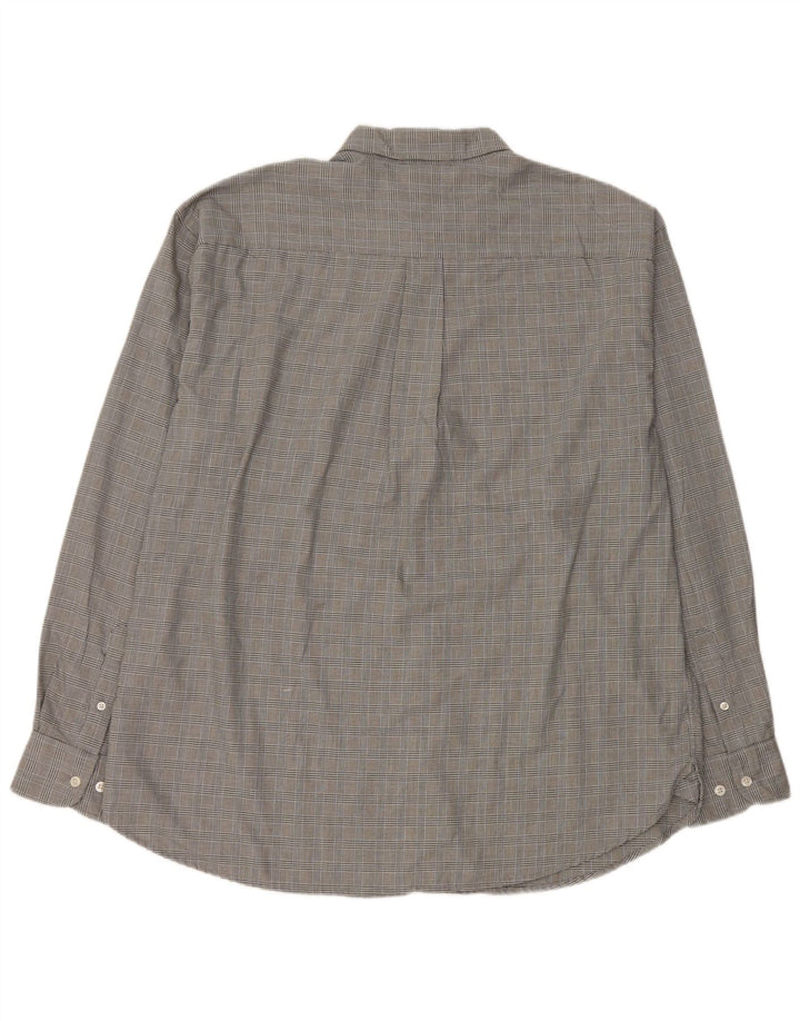 DOCKERS Mens Stain Defender Shirt XL Grey Check Cotton