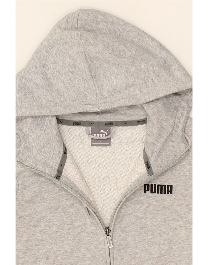 PUMA Womens Zip Hoodie Sweater UK 14 Medium Grey Cotton Vintage Puma and Second-Hand Puma from Messina Hembry 
