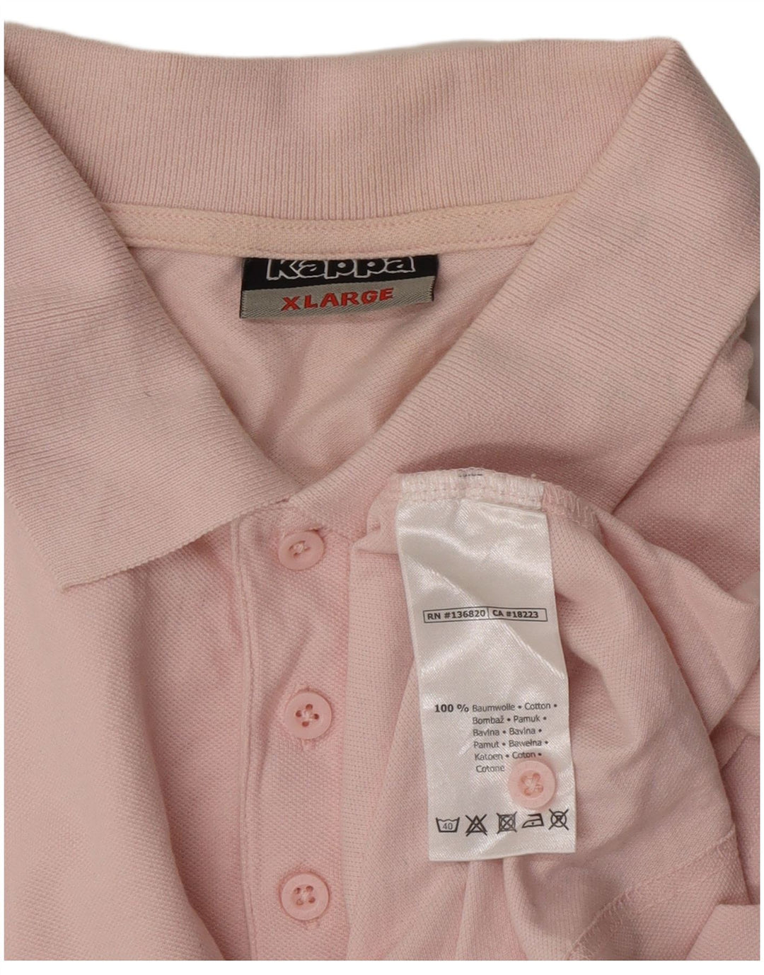 Kappa Mens Polo Shirt XL Pink Cotton