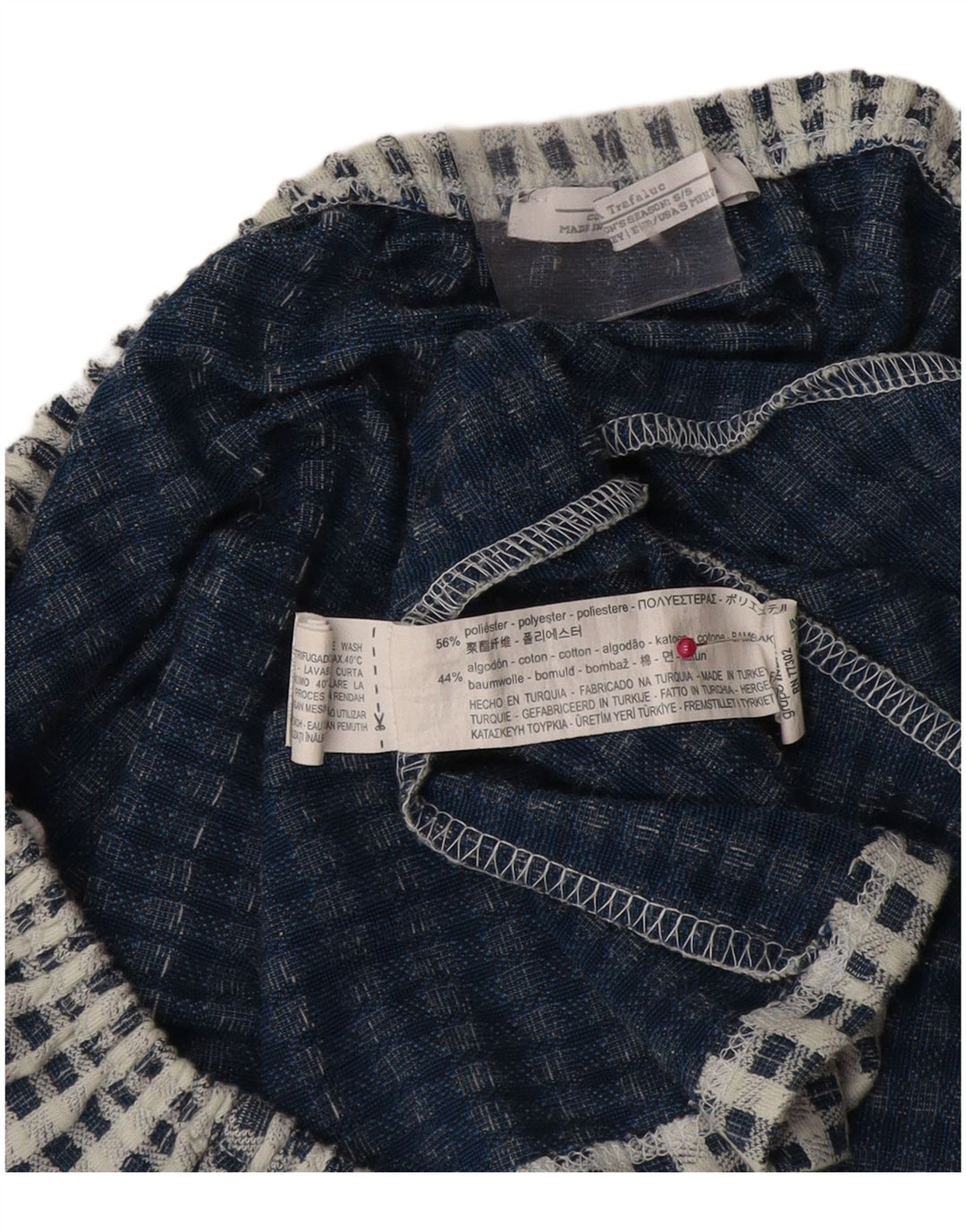 Zara Womens Trafaluc Crop Top UK 10 Small Blue Check Polyester