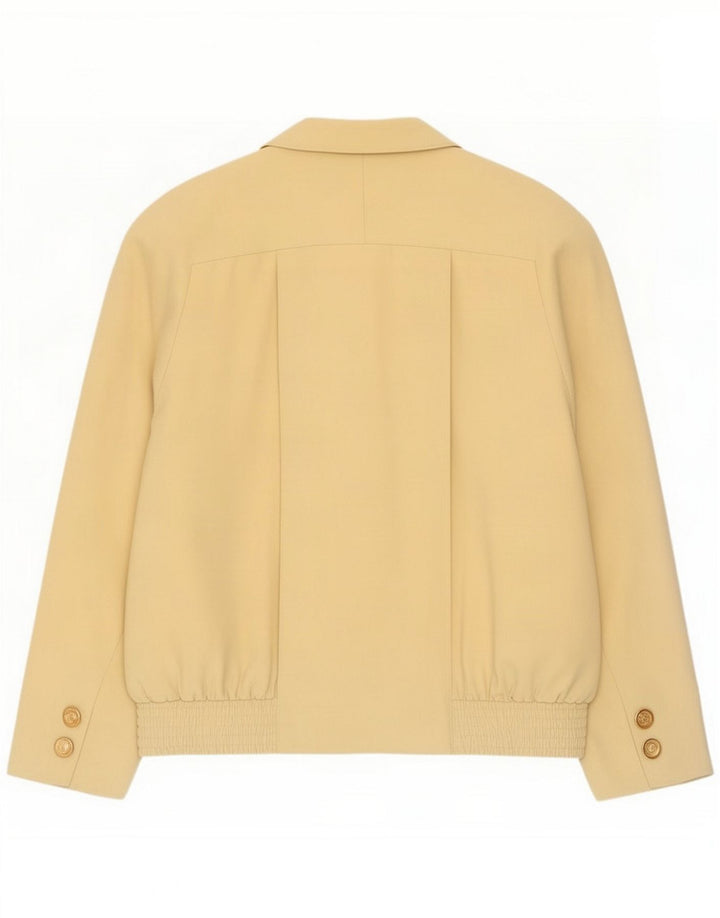 Trevira Womens Double Breasted Oversized Bomber Jacket IT 44 Medium Yellow