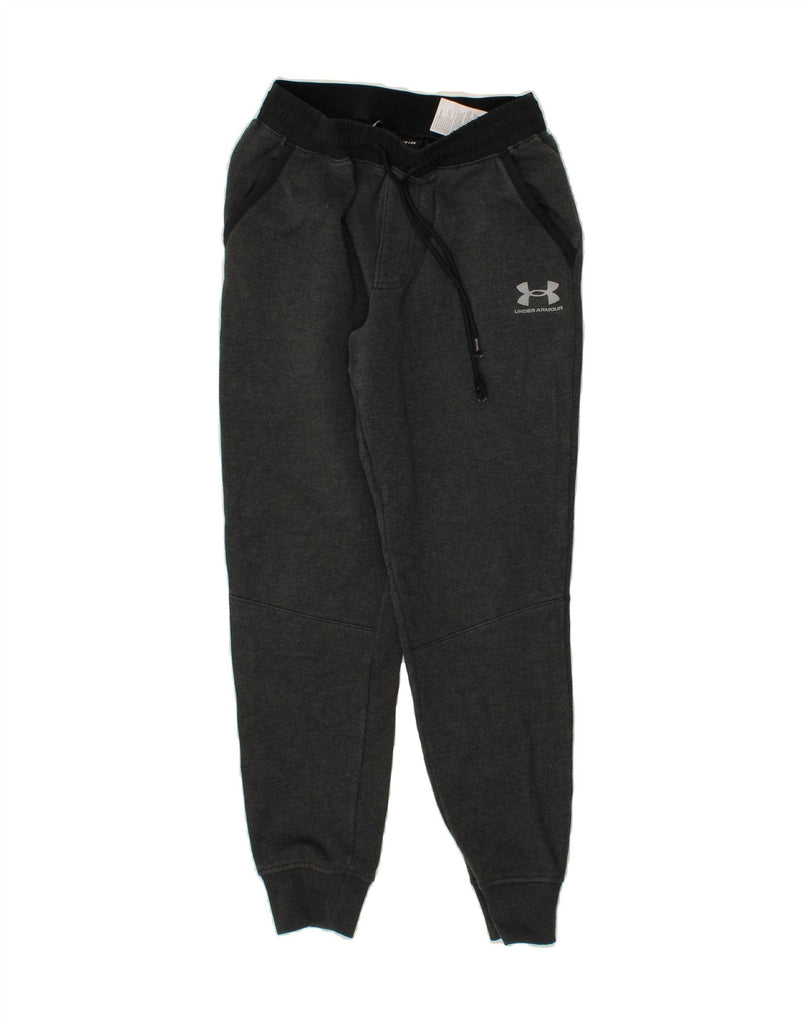 UNDER ARMOUR Mens Cold Gear Graphic Tracksuit Trousers Joggers Small Grey | Vintage Under Armour | Thrift | Second-Hand Under Armour | Used Clothing | Messina Hembry 