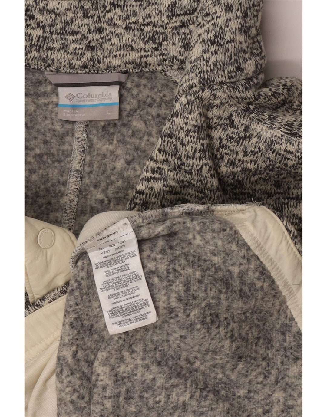 Columbia Mens Button Neck Sweatshirt Jumper Large Grey Flecked Polyester