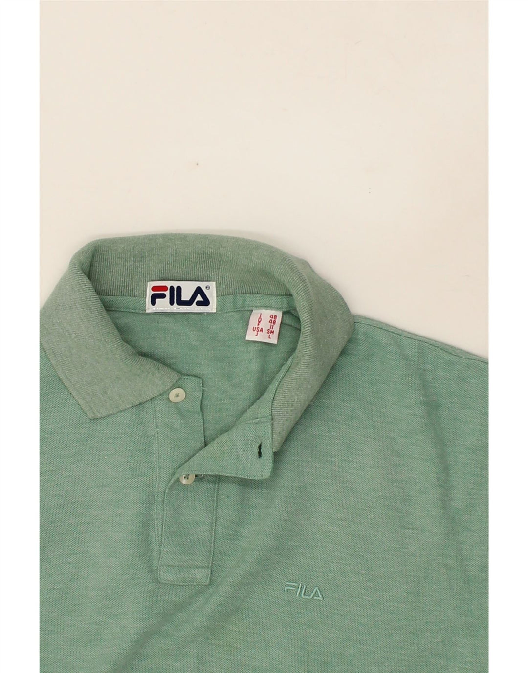 FILA Mens Polo Shirt IT 48 Medium Green Vintage Fila and Second-Hand Fila from Messina Hembry 