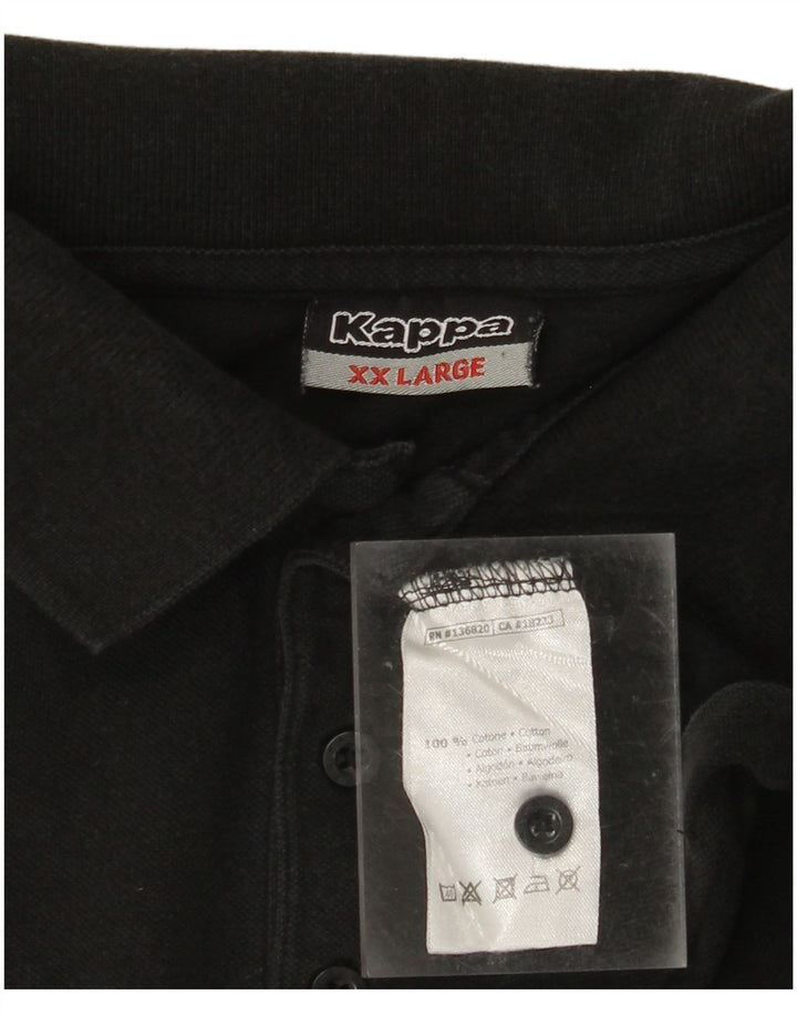 KAPPA Mens Polo Shirt 2XL Black Cotton
