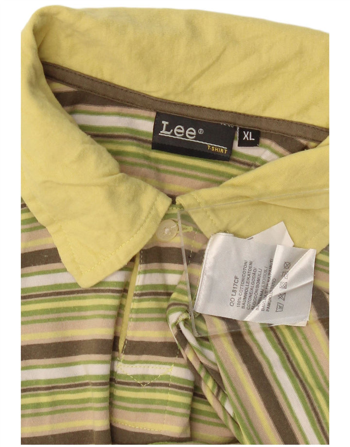LEE Womens Polo Shirt UK 18 XL Multicoloured Striped Cotton