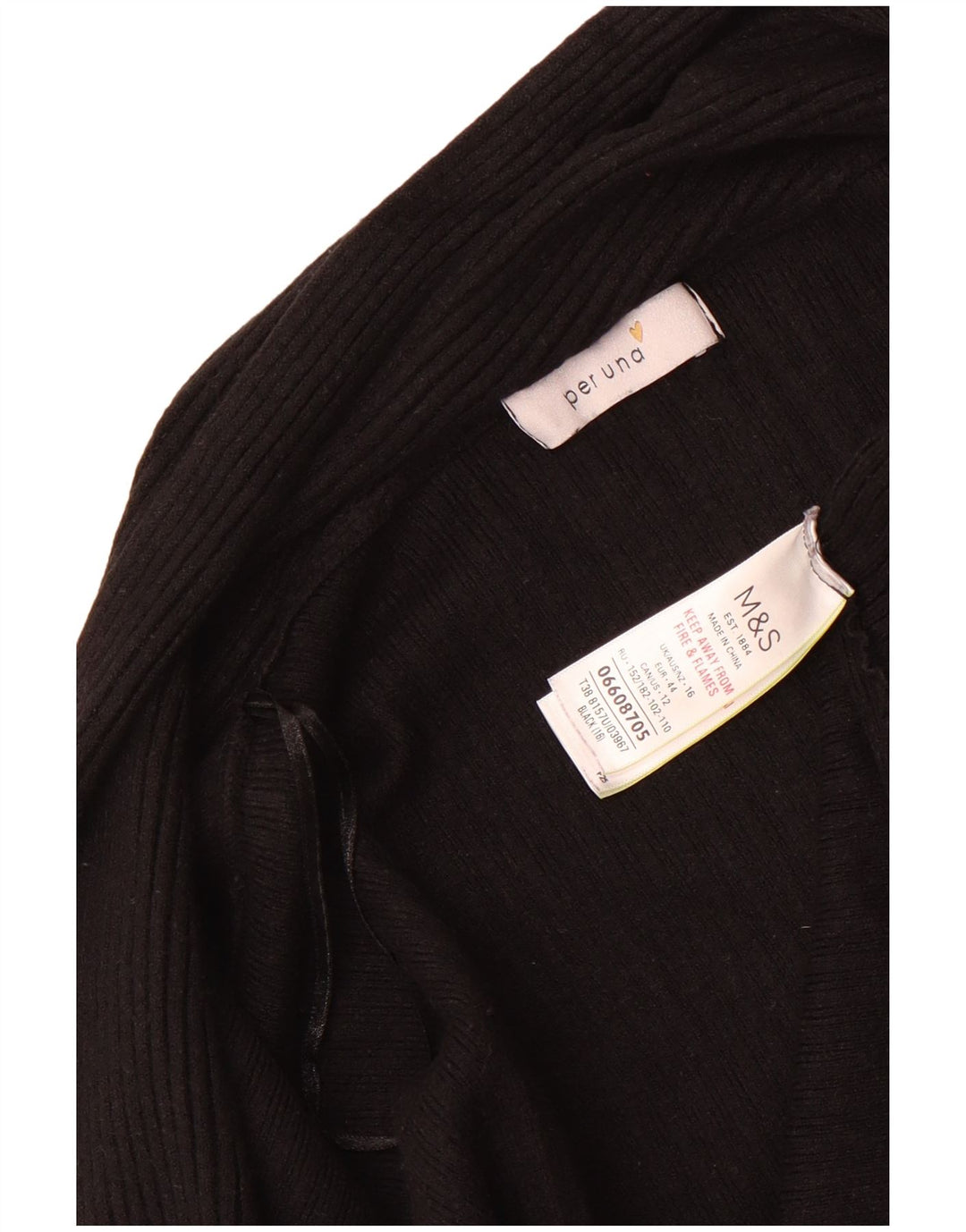 Marks & Spencer Womens Per Una Open Cardigan Sweater UK 16 Large Black