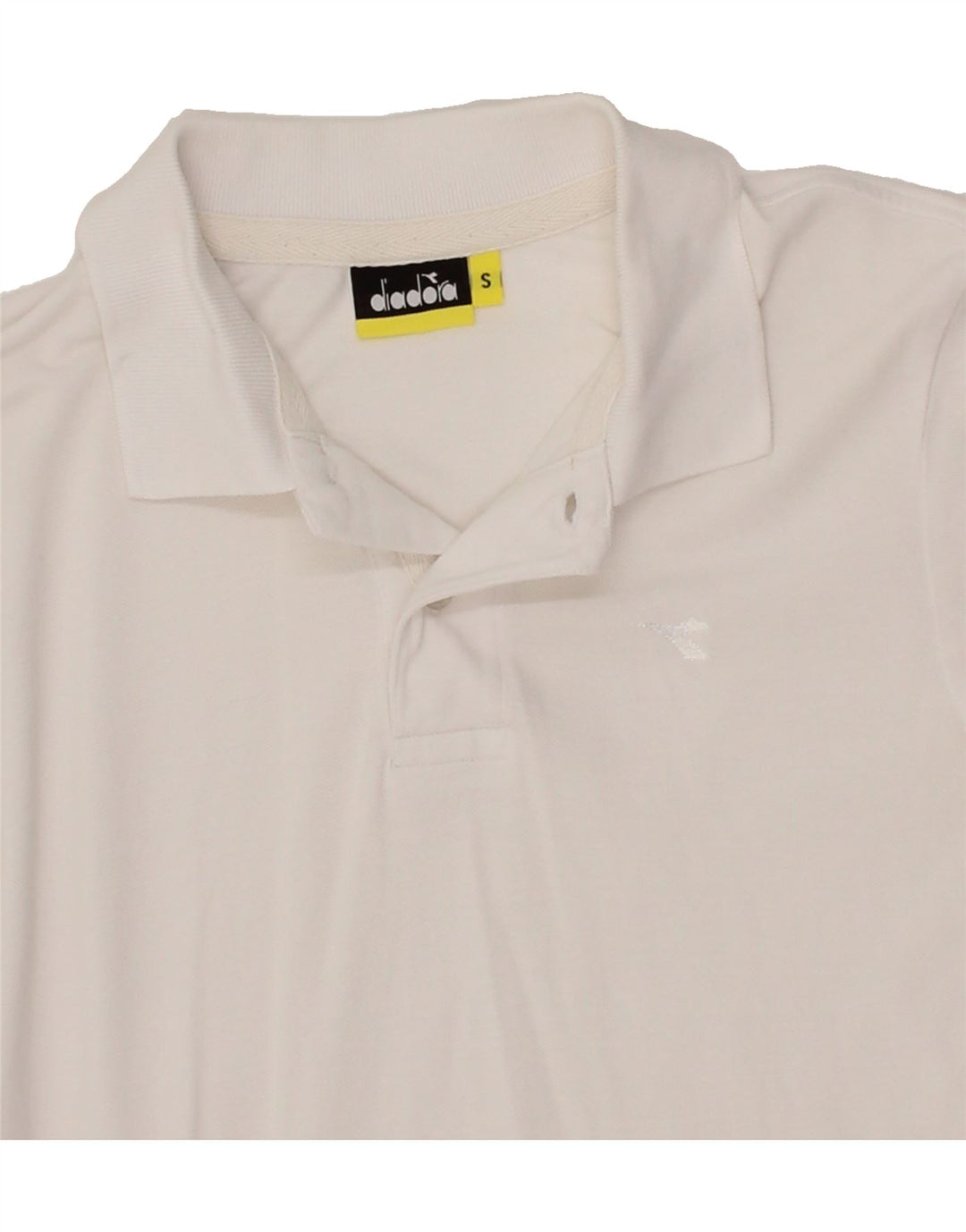 DIADORA Mens Polo Shirt Small White Cotton Vintage Diadora and Second-Hand Diadora from Messina Hembry 
