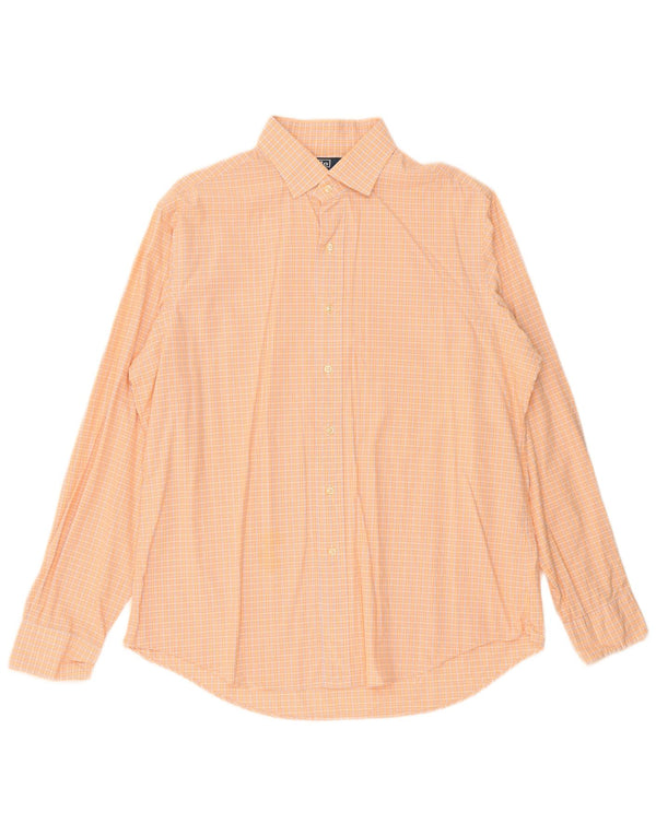 Polo Ralph Lauren Mens Regent Custom Fit Shirt Size 17 XL Orange Check
