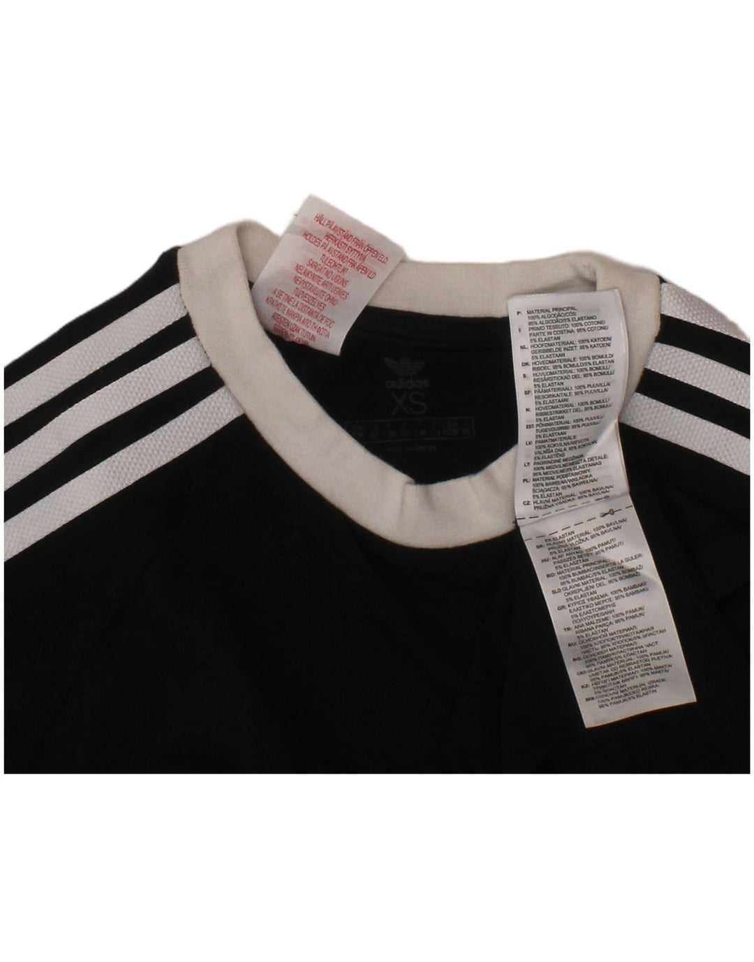 ADIDAS Boys T-Shirt Top 7-8 Years XS Black Cotton